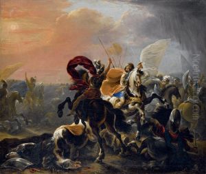 Battaglia Tra Cavalieri Turchi E Cristiani by Vincent Adriaenssen