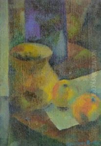 Stilleben Mit Apfeln Und Krug by Amade (Ernst Amadeus) Barth