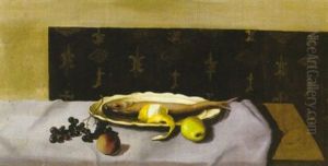 Stilleben Med Fiskfat by Amade (Ernst Amadeus) Barth