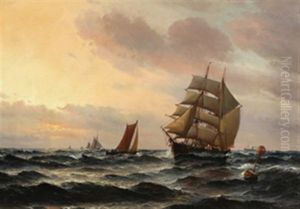 Brigg For Fulle Seil by Carl Wilhelm Boeckman Barth