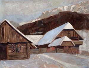Bauernhaus Im Winter - Altenbergertal An Der Rax, Steirische Seite Des Preinergscheid by Otto Barth