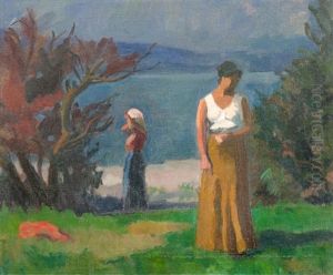 Zwei Frauen Am Ufer Der Reichenau Zwei Frauen Am Ufer Der Reichenau