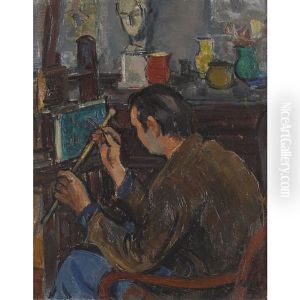 Junger Maler Bei Der Arbeit by Paul Basilius Barth