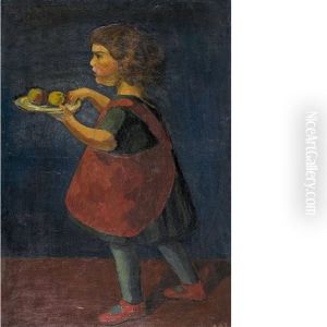 Madchen Mit Teller Und Apfeln Madchen Mit Teller Und Apfeln