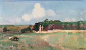 Landschaft Mit Pferden by Paul Basilius Barth