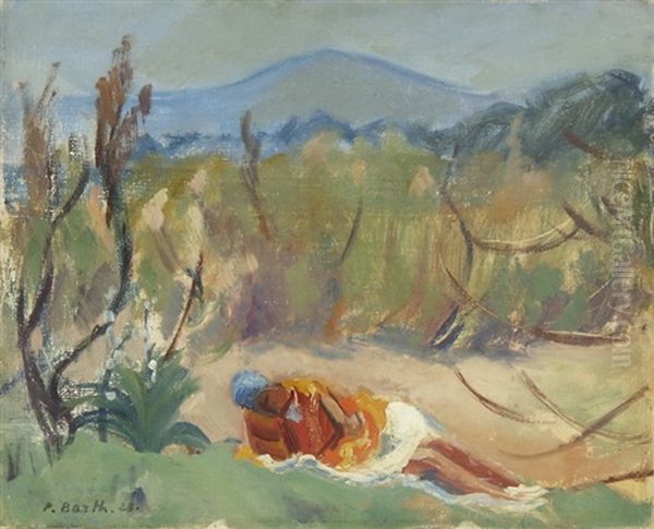 Liegende In Landschaft Bei Levandou - view 1