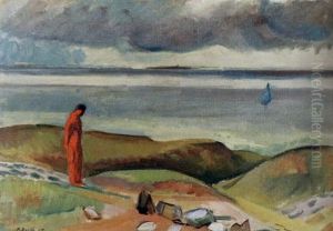 Spazierganger An Der Meereskuste by Paul Basilius Barth