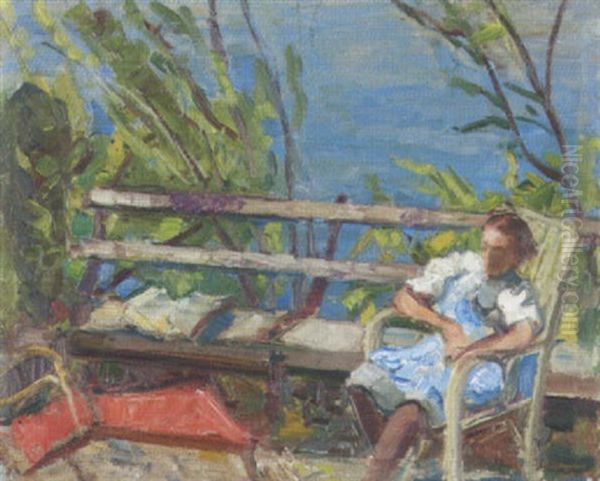 Frau Auf Der Terrasse - view 1