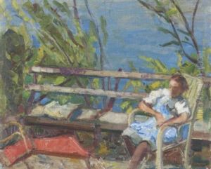 Frau Auf Der Terrasse
