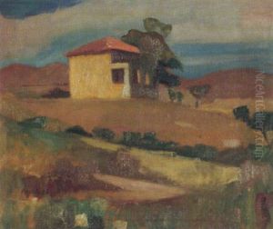 Weite Landschaft Mit Haus by Paul Basilius Barth