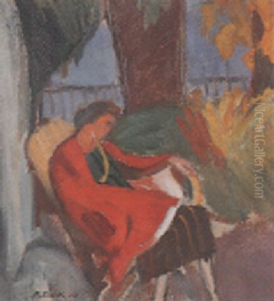 Ruhende Frau Im Garten - view 1