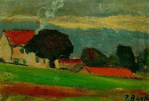Landschaft Mit Hausern by Paul Basilius Barth