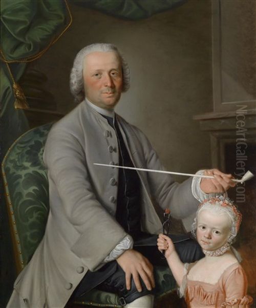 Portrat Eines Vaters Mit Seiner Tochter - view 1