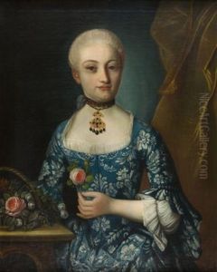 Bildnis Einer Eleganten Dame Mit Einer Rose by Sigmund Barth