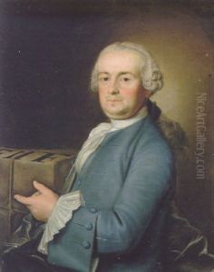 Portrait Of Friedrich Seuter, Wearing A White Wig And Blue Coat Portrait Of Friedrich Seuter, Wearing A White Wig And Blue Coat