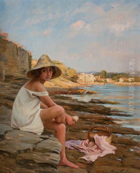 Jeune Fille Au Bord De L'eau - view 1