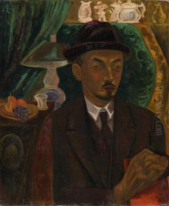 Portrait Of A Man In An Interior by Victor Barthe