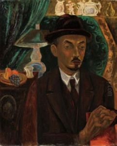 Homme Assis Dans Un Interieur by Victor Barthe
