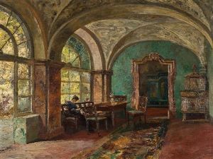 Interior With Lady by Paul Barthel