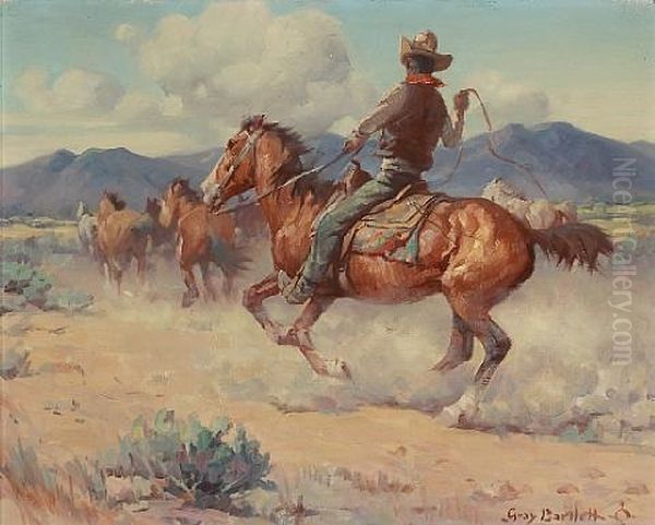 Herding Horses On The Range - view 1