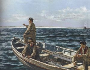 Fishing Off The Coast Of Ireland by William H. Bartlett