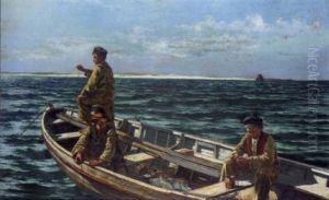 Fishing Off The Coast Of Ireland by William H. Bartlett
