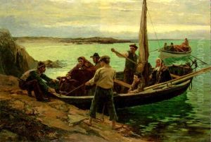 Coming Ashore, Connemara by William H. Bartlett