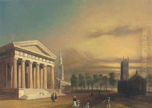 Gothic Church, New Haven by William Henry Bartlett