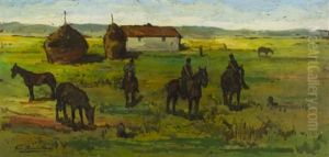 Cavalleggeri I Buttero A Tombolo by Giovanni Bartolena