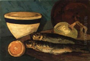 Natura Morta Con Aringhe, Limoni E Tazza
