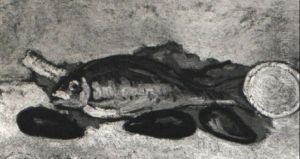 Natura Morta Con Pesce E Limoni by Giovanni Bartolena