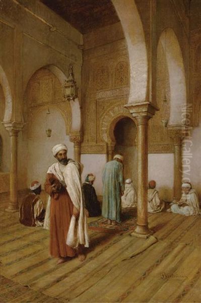 Men Praying In A Mosque - view 1