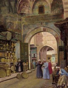 Im Souk Von Kairo (?) by Filippo Bartolini