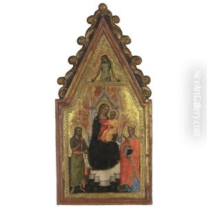 The Madonna And Child With Saints John The Baptist And Catherine Of Alexandria by Martino di Bartolommeo di Biagio