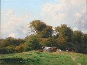 Landscape With Grazing Cows by Carl Frederik Bartsch