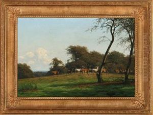 Deer In The Deer Garden by Carl Frederik Bartsch