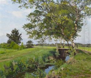 Fruhlingslandschaft Bei Worpswede by Wilhelm Bartsch