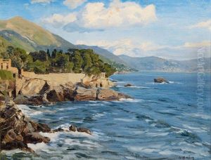 Pine Grove At The Ligurian Coast by Wilhelm Bartsch