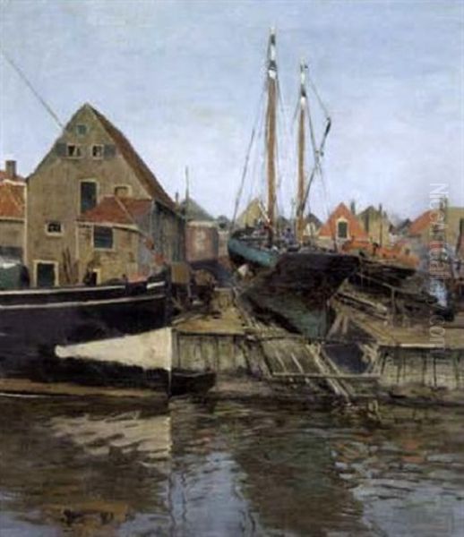 Shipyard In The Dutch Port - view 1