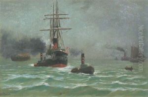 Schlepper Auf Der Elbe