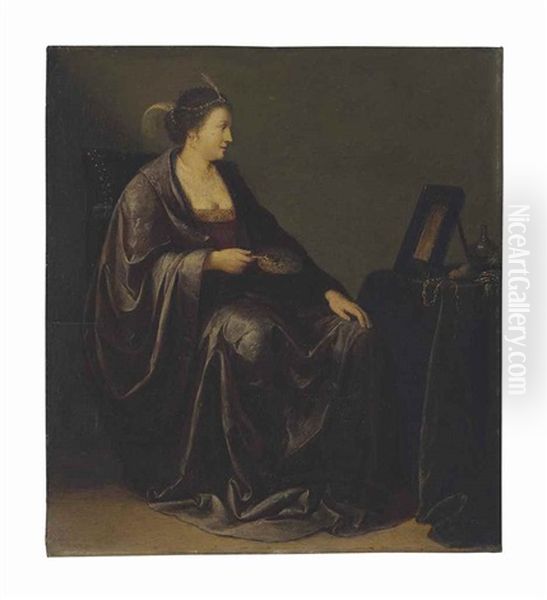 A Lady Seated Before A Mirror: An Allegory Of Vanity - view 1