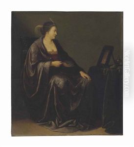 A Lady Seated Before A Mirror: An Allegory Of Vanity by Willem Bartsius