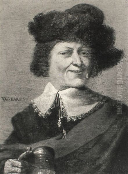Portrait Of A Gentleman Holding A Tankard - view 1