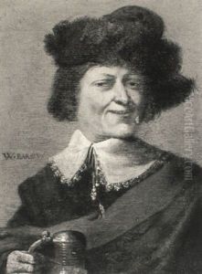 Portrait Of A Gentleman Holding A Tankard by Willem Bartsius