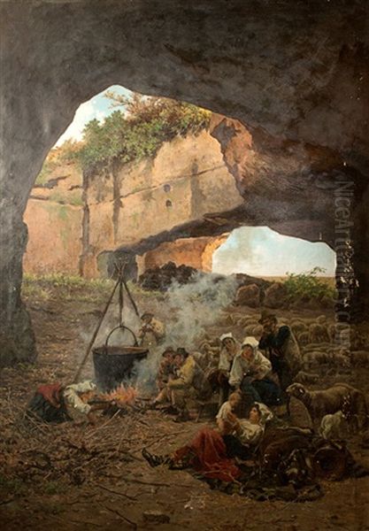 Shepherds Camping Amongst Ruins - view 1