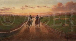 Cavaliers Sur Le Chemin Au Crepuscule Cavaliers Sur Le Chemin Au Crepuscule