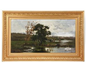 Cows In Wetlands Near Roman Aqueduct by Pietro Barucci