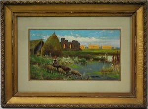 Paesaggio Di Campagna Con Rovine by Pietro Barucci