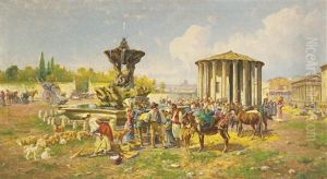 The Temple Of Vesta, Rome by Pietro Barucci