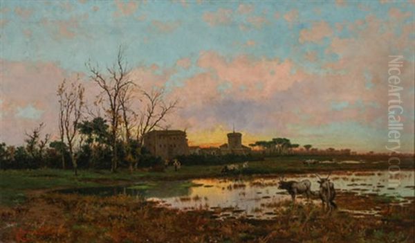 Castel Fusano And Marsh Scene - view 1